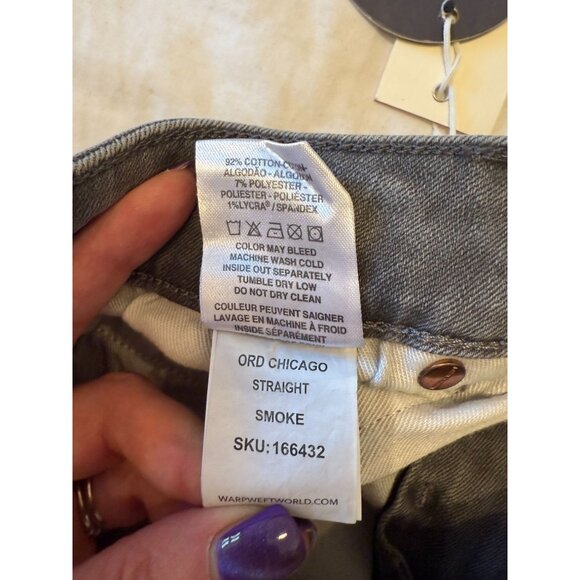 Warp + Weft ORD Smoke Straight Jeans 29X32 Treated With HeiQ Viroblock Technolog - Picture 5 of 5